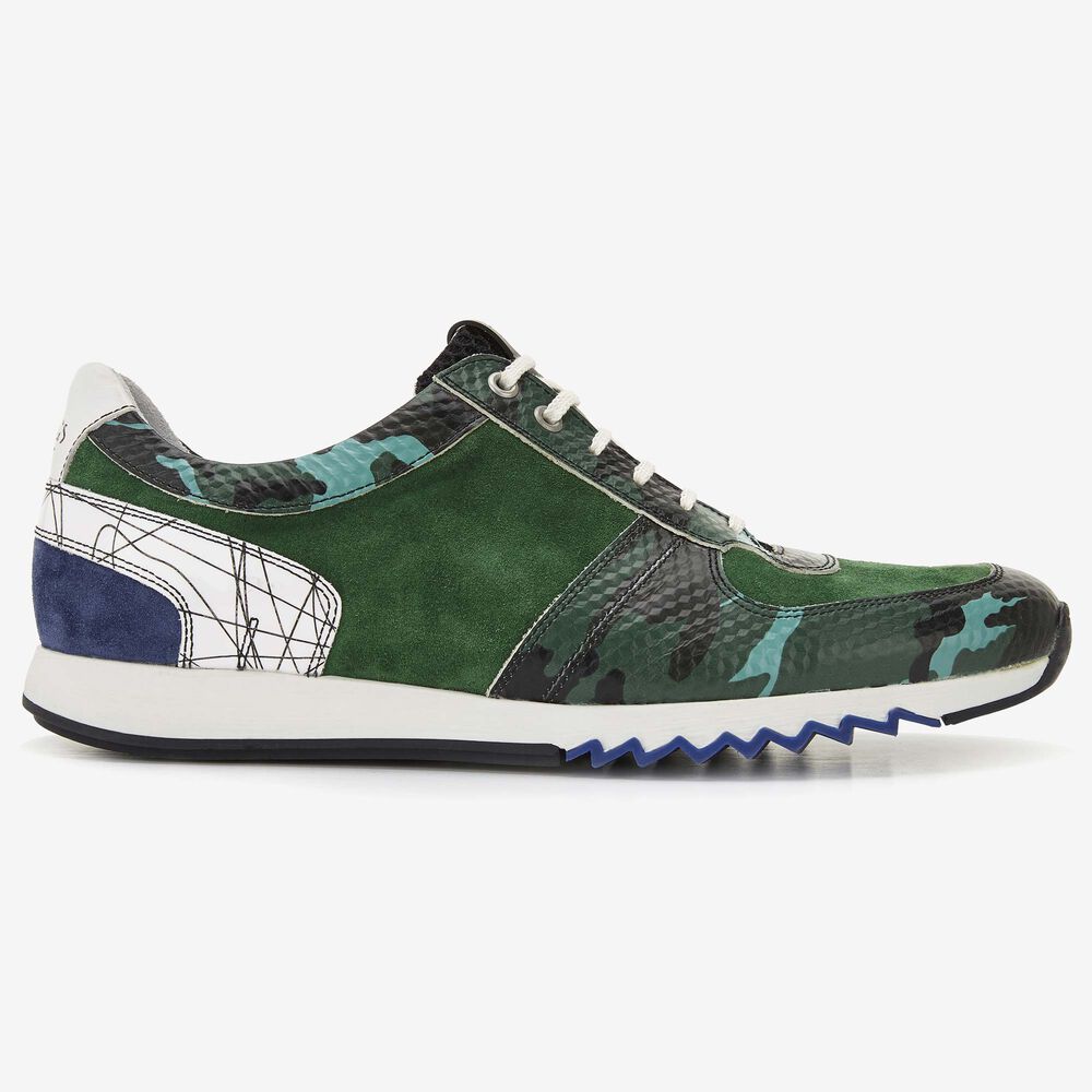 Floris van Bommel groene suède heren sneaker