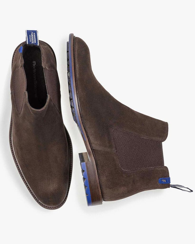 Donkerbruine su&egrave;de chelsea boot
