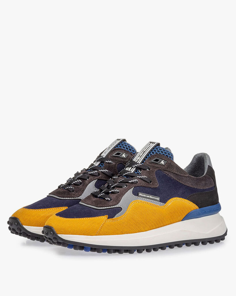 Noppi sneaker blauw/geel