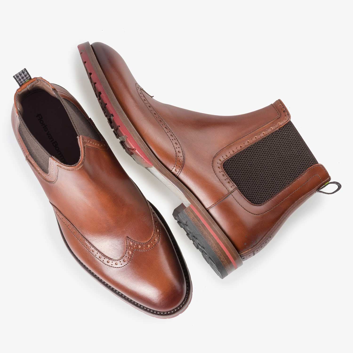 blutenblatt BROGUE MASTER BOOTS ブラウン Leather Chelsea boot with brogue details – cognac – 10329/03