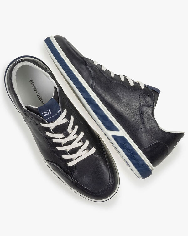 Sneaker kalfsleer donkerblauw