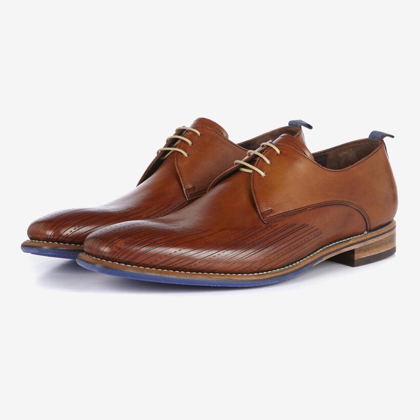 Floris van Bommel cognac leather men's lace-up shoe