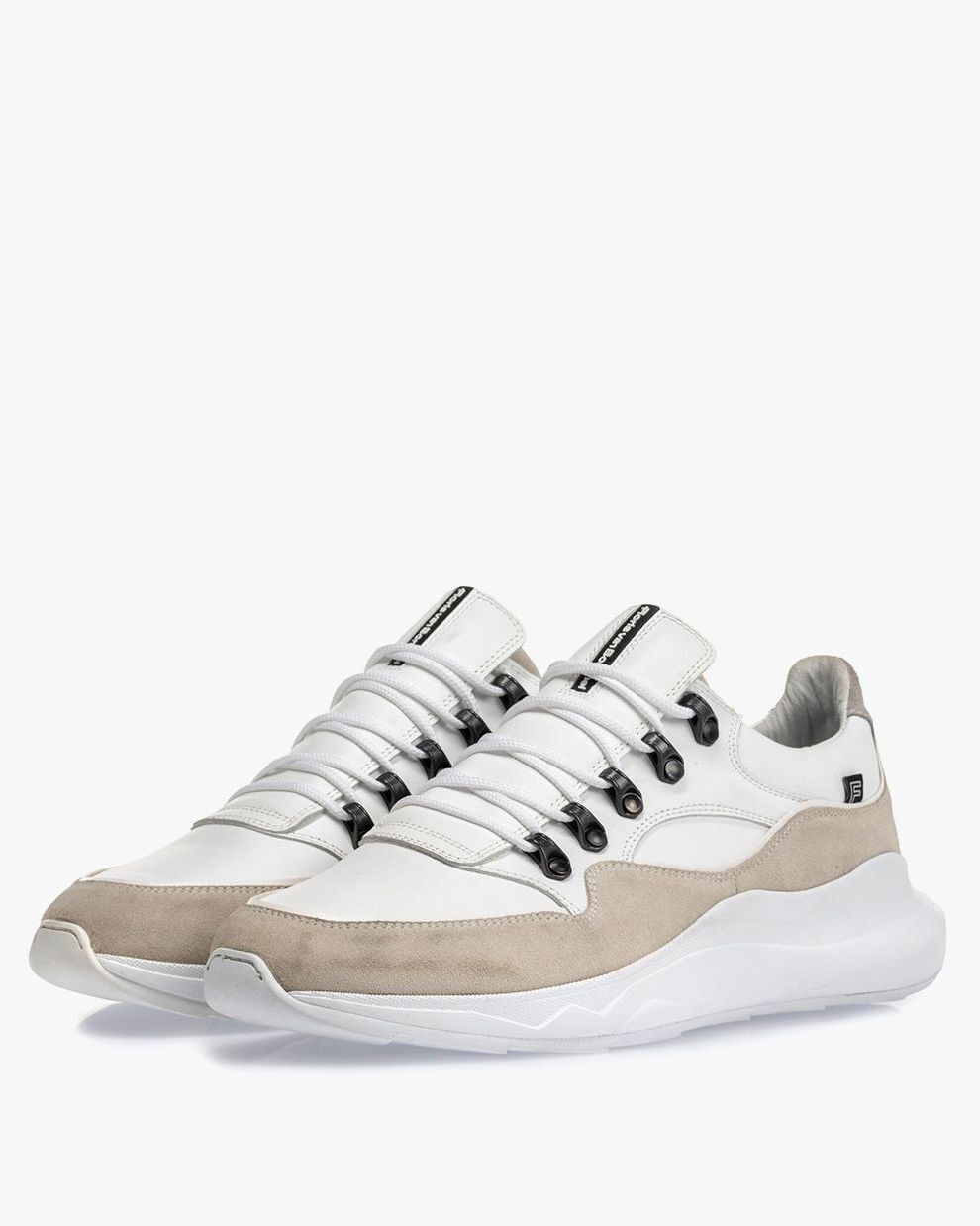 Floris van Bommel Sneaker SFM-10059-70-01 wit/geel/taupe - De Roos Schoenen  Breda