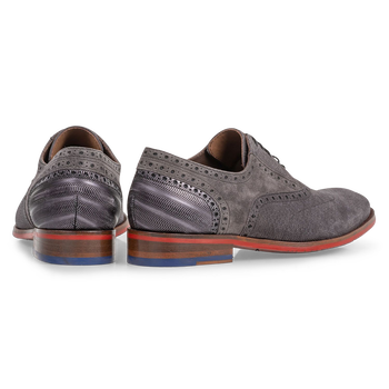 Lace shoe dark grey with print