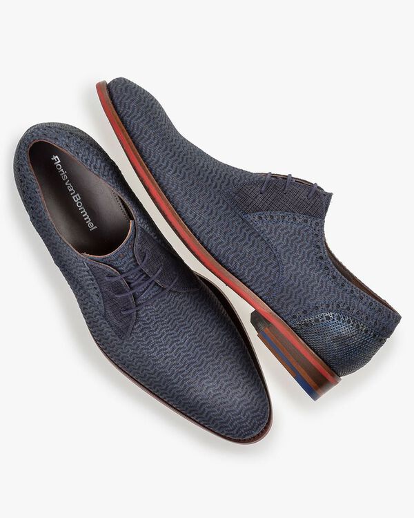 Veterschoen nubuckleer blauw