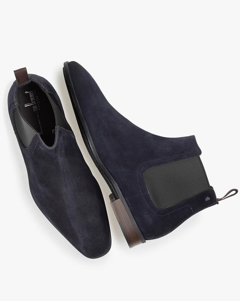Chelsea boot suede leather blue