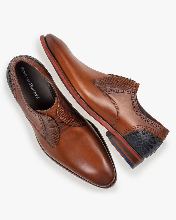 Veterschoen kalfsleer cognac