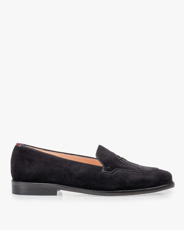 Loafer zwart textiel
