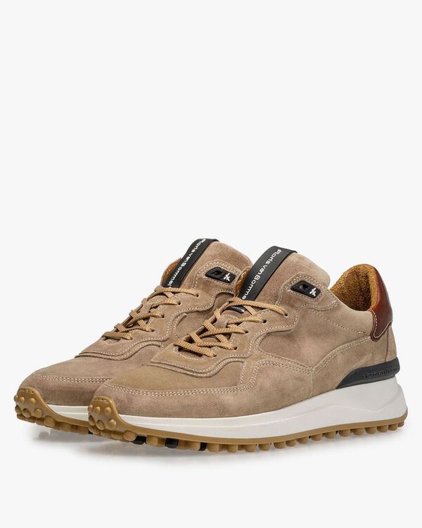 Beige suede leather sneaker