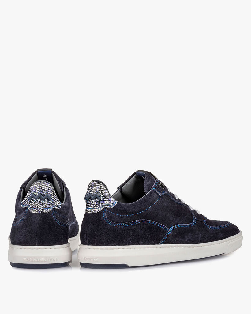 Sneaker geprint su&egrave;de blauw