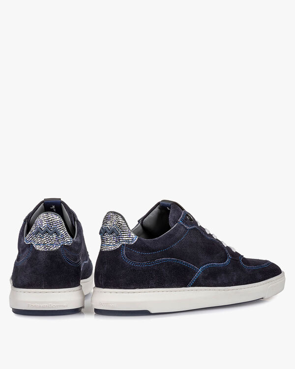 Sneaker geprint su&egrave;de blauw