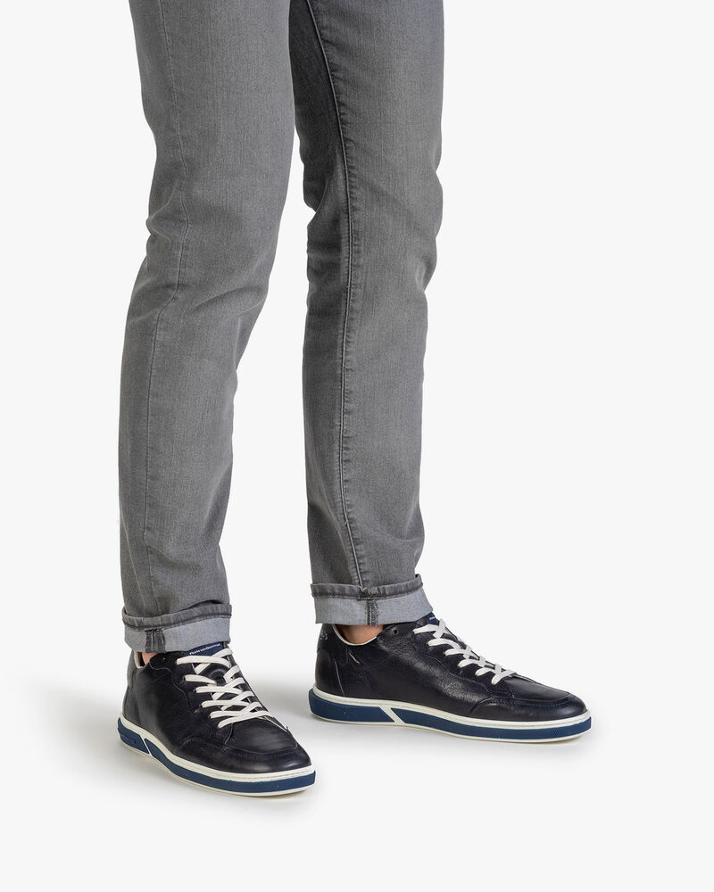 Sneaker kalfsleer donkerblauw