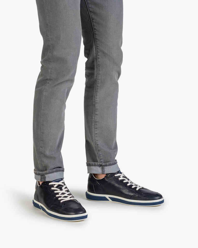 Sneaker kalfsleer donkerblauw