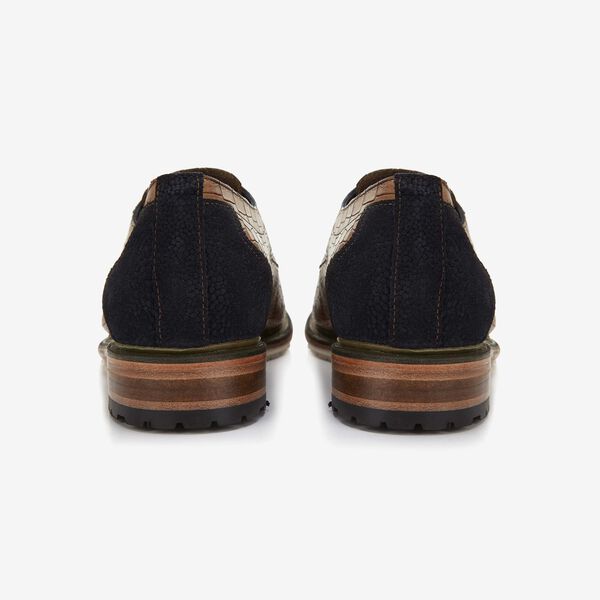 Floris van Bommel cognac crocoprint heren veterschoen