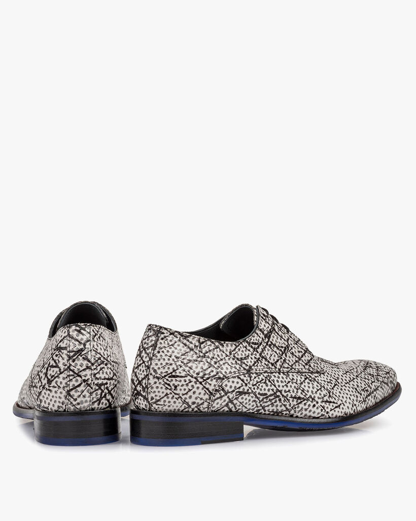 Veterschoen zwart/wit leer