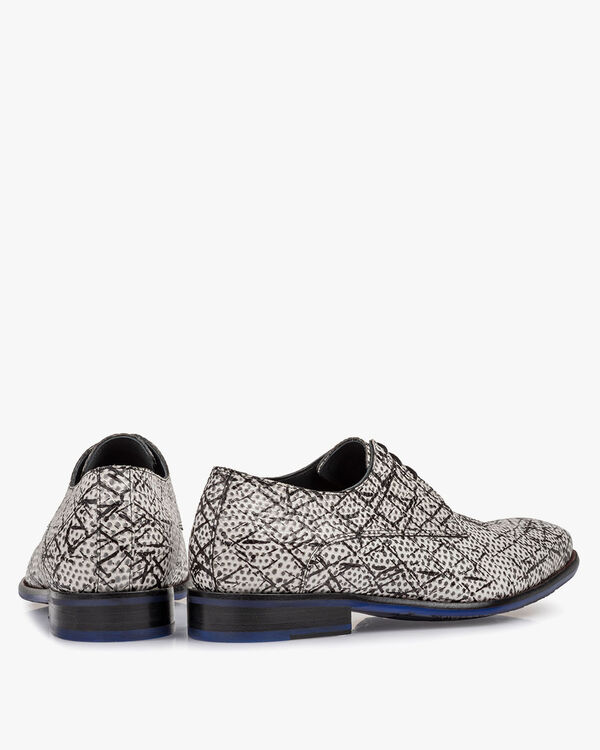 Veterschoen zwart/wit leer