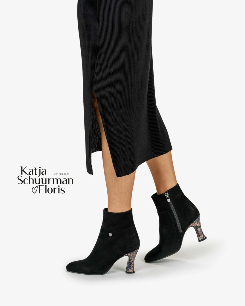 Enkellaars su&egrave;de zwart