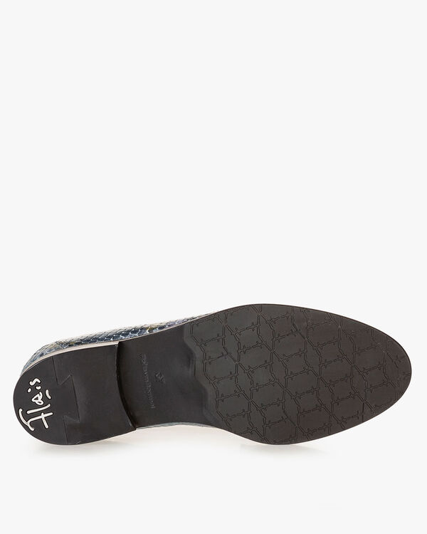 Loafer geprint leer blauw