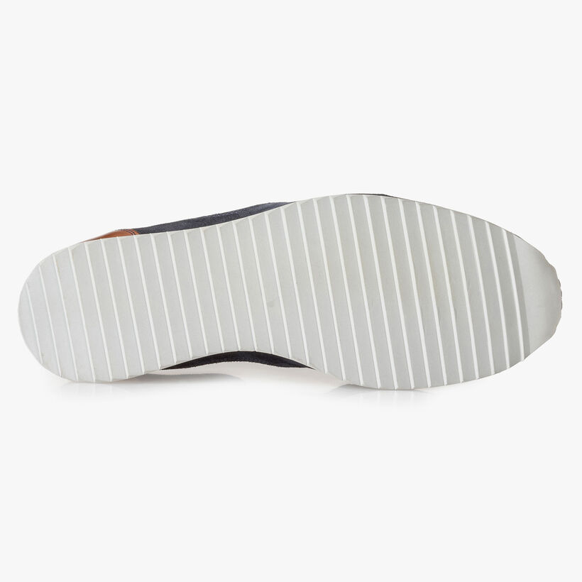 Dark blue suede leather lace shoe