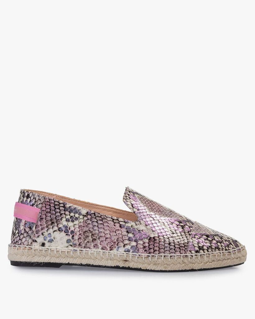 Espadrille geprint leer roze