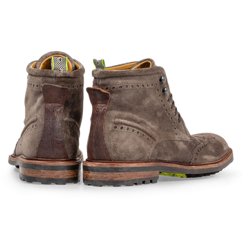 Boot suede leather taupe