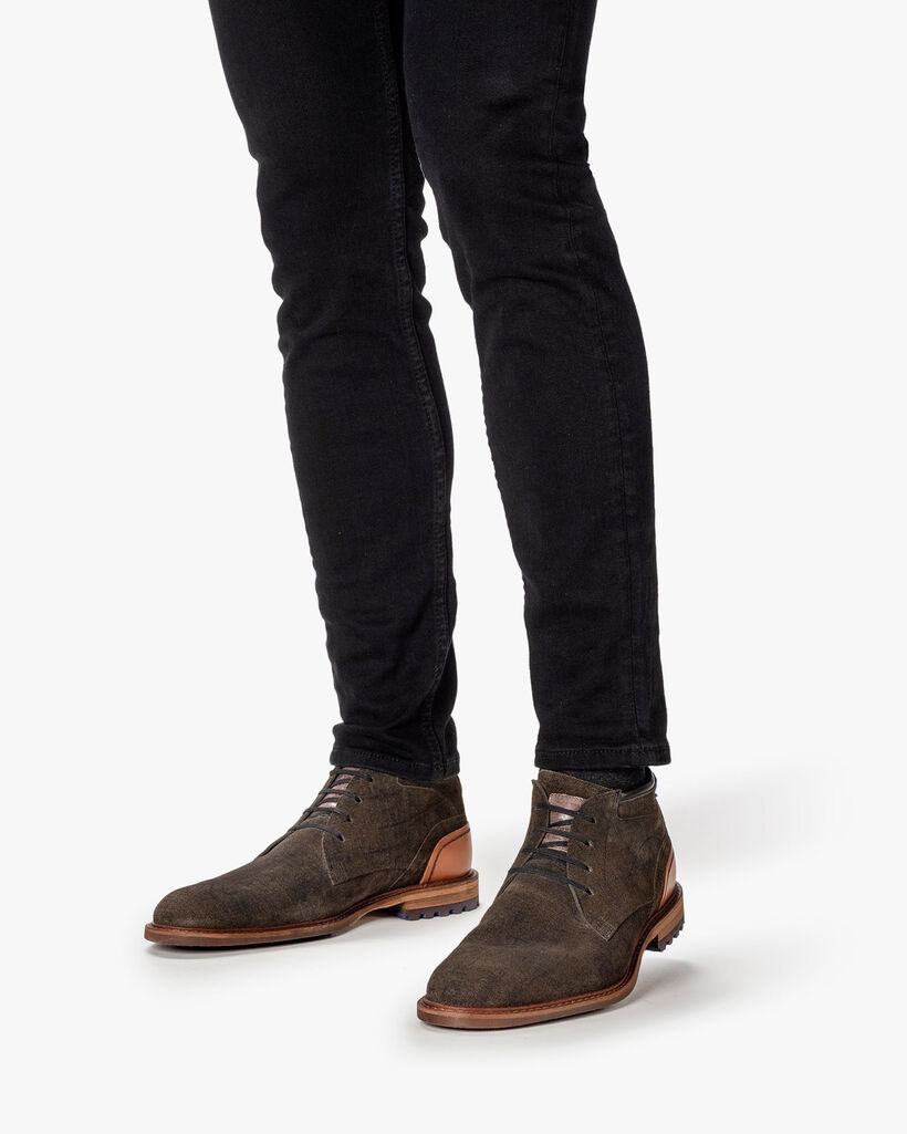 Veterboot su&egrave;de donkergroen