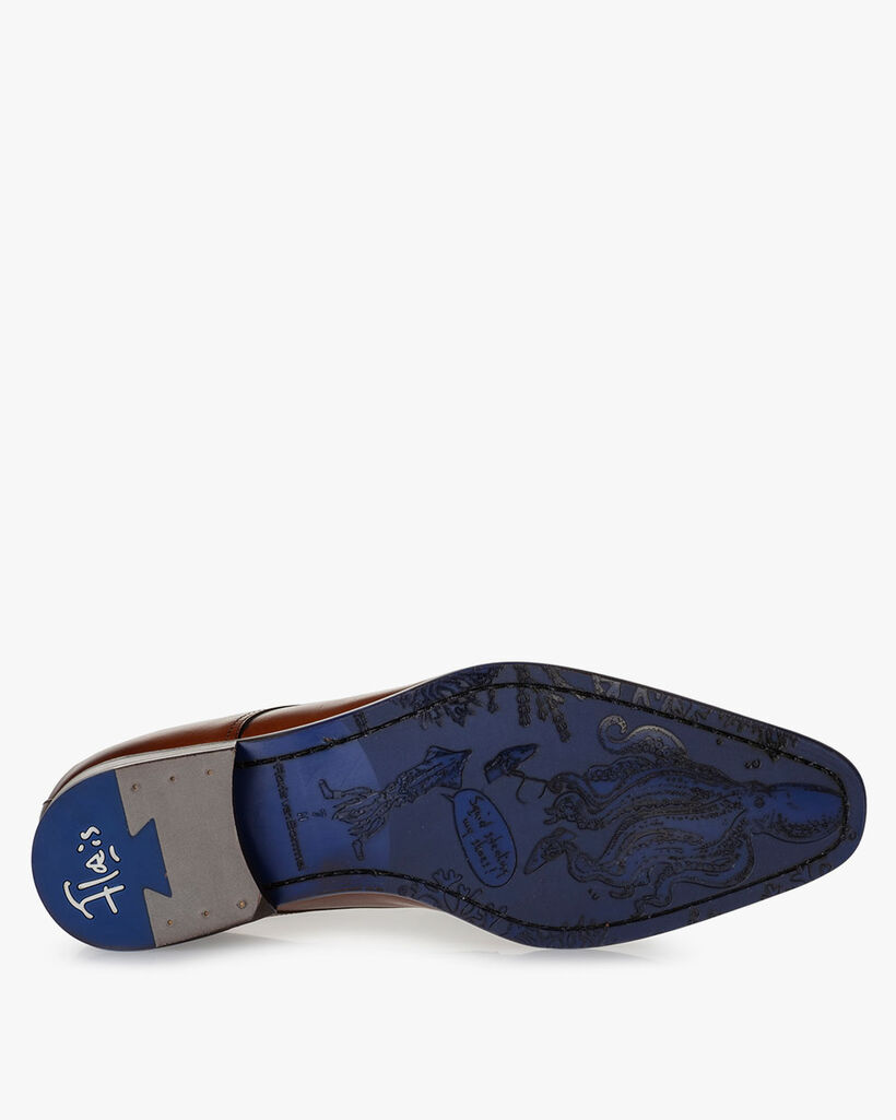 Lace shoe calf leather dark cognac