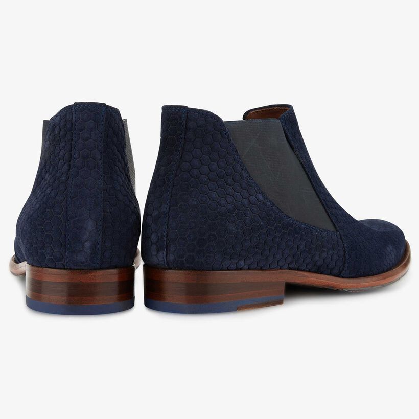 Floris van Bommel blue suede men’s Chelsea boot