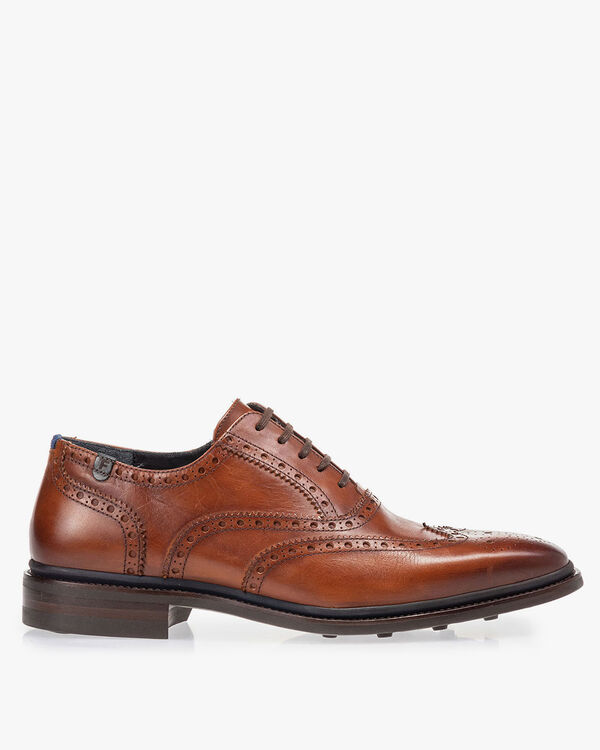 Brogue calf leather cognac