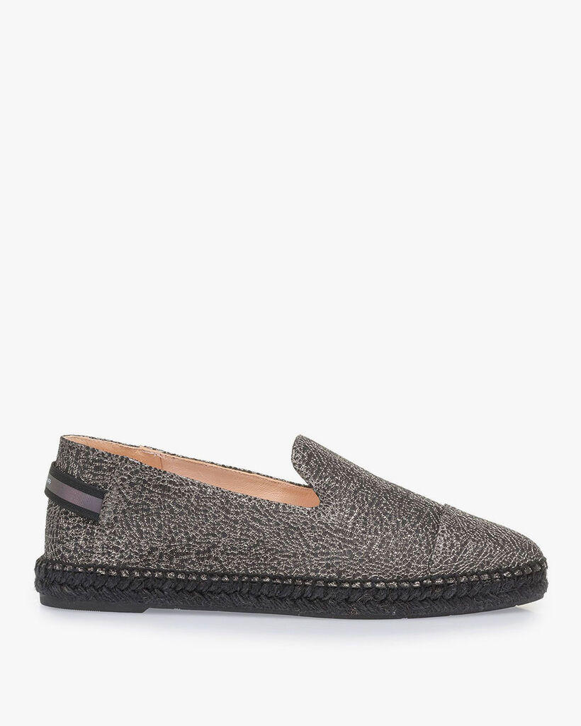 Zwarte espadrille metallicprint
