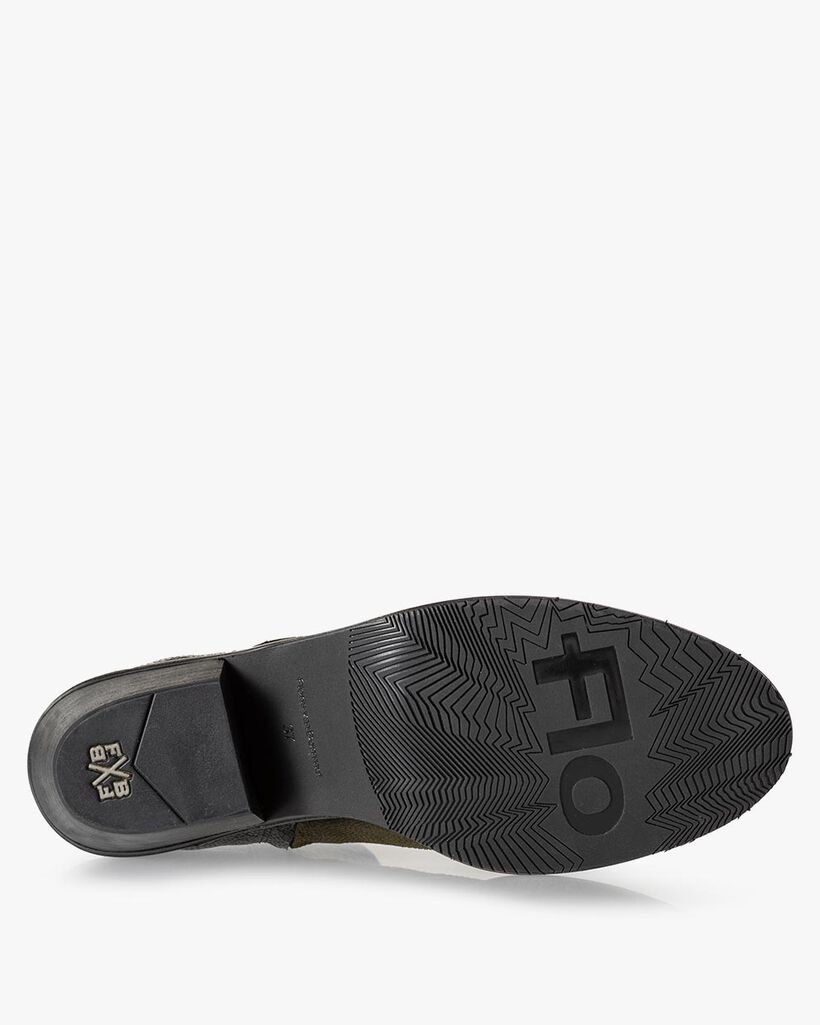 Ankle boot printed suede green