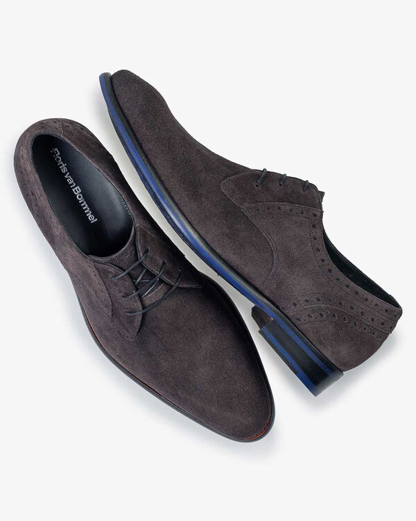 Veterschoen su&egrave;de donkergrijs