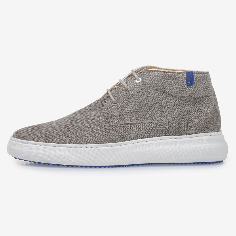 Lichtgrijze su&egrave;de veterboot met print