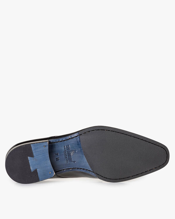 Kalfsleren veterschoen zwart