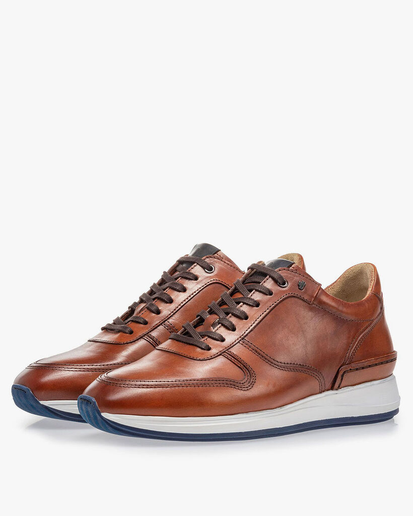 Sneaker kalfsleer cognac