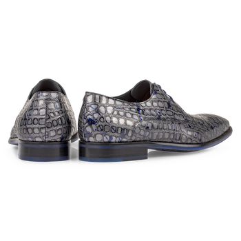 Veterschoen metallic grijs