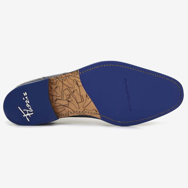 Floris van Bommel donkerblauwe leren heren veterboot