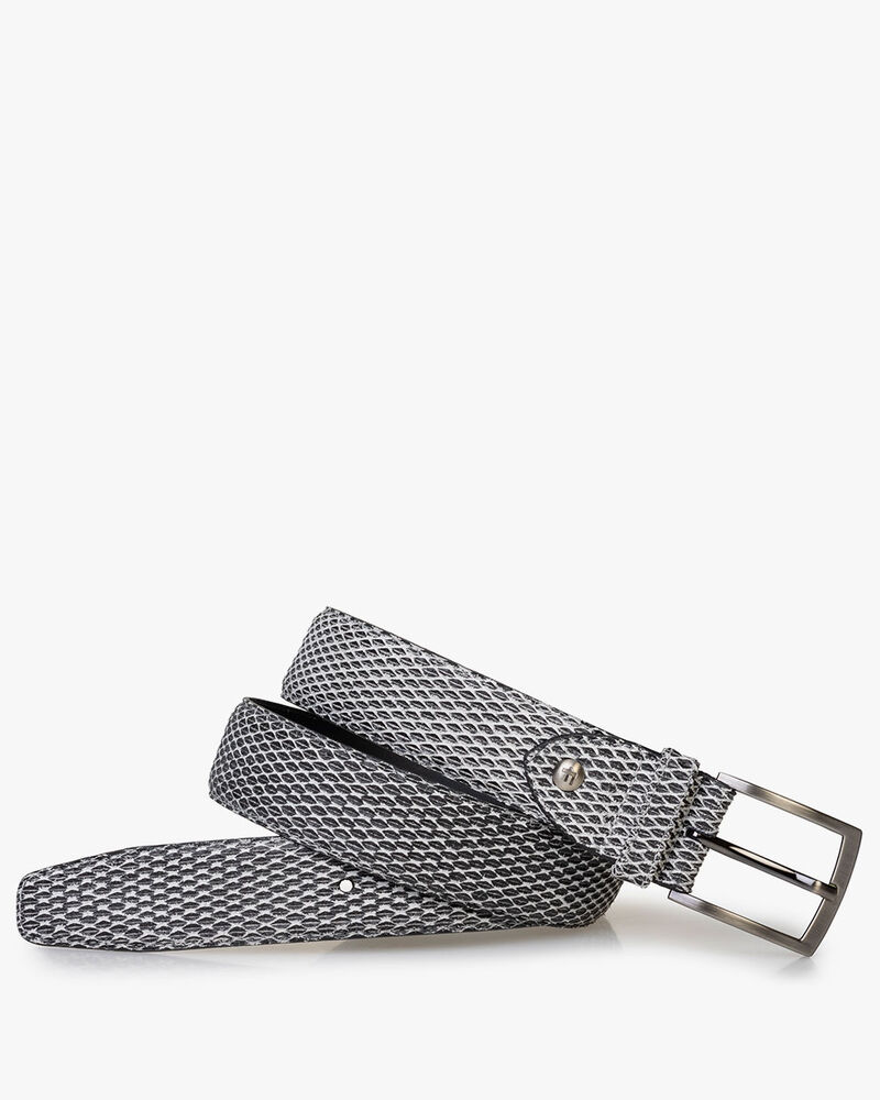 Belt grey suede leather