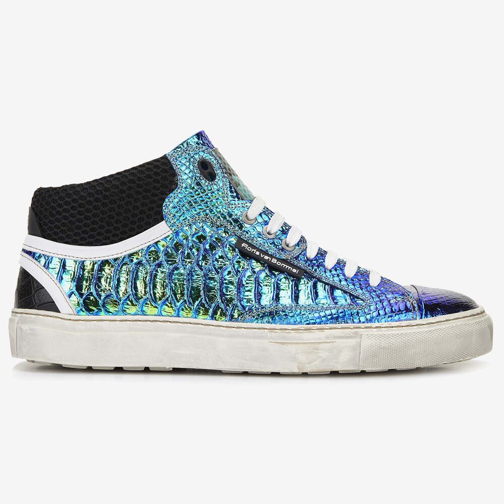 Floris van Bommel blue metallic heren sneaker