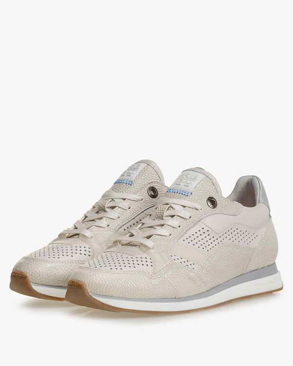 Sneaker printed leather off-white