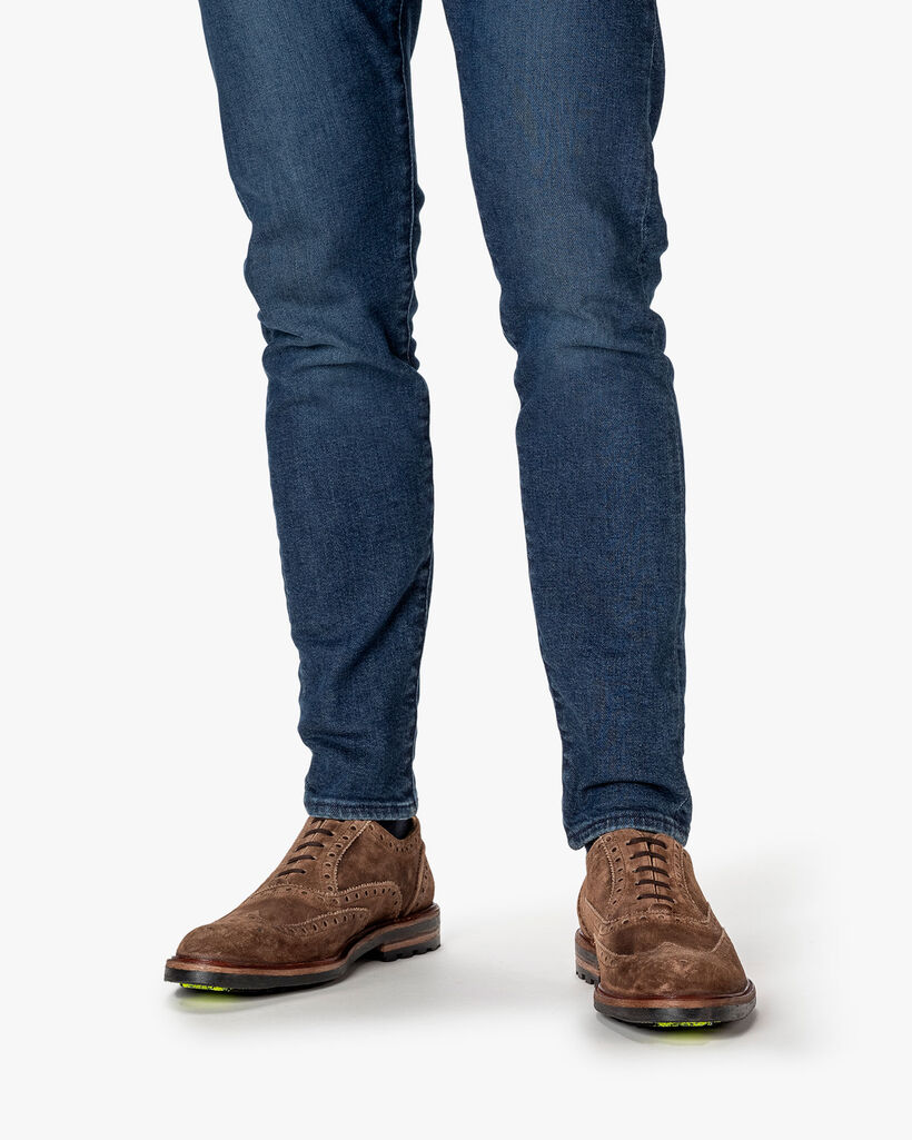 Lace shoe suede cognac