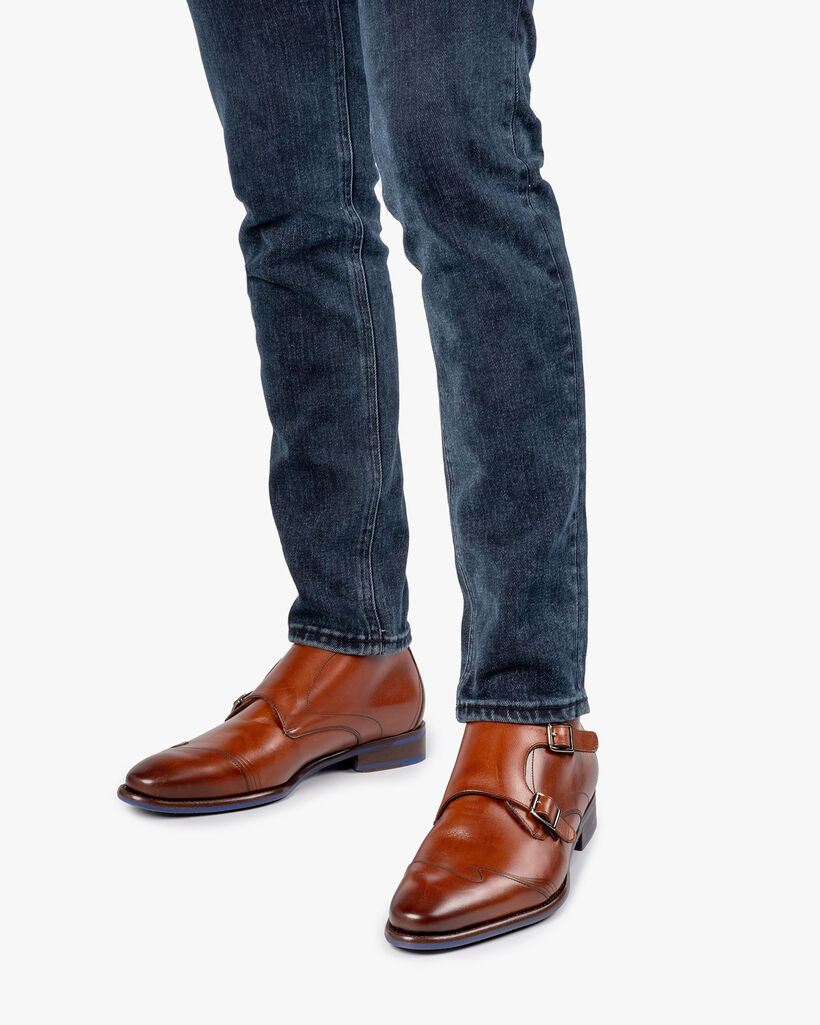 Gespschoen kalfsleer cognac