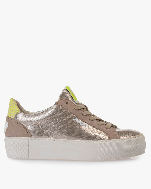 Sneaker metallic print taupe