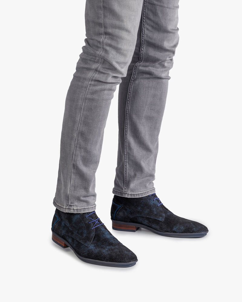 Veterboot blauw met print