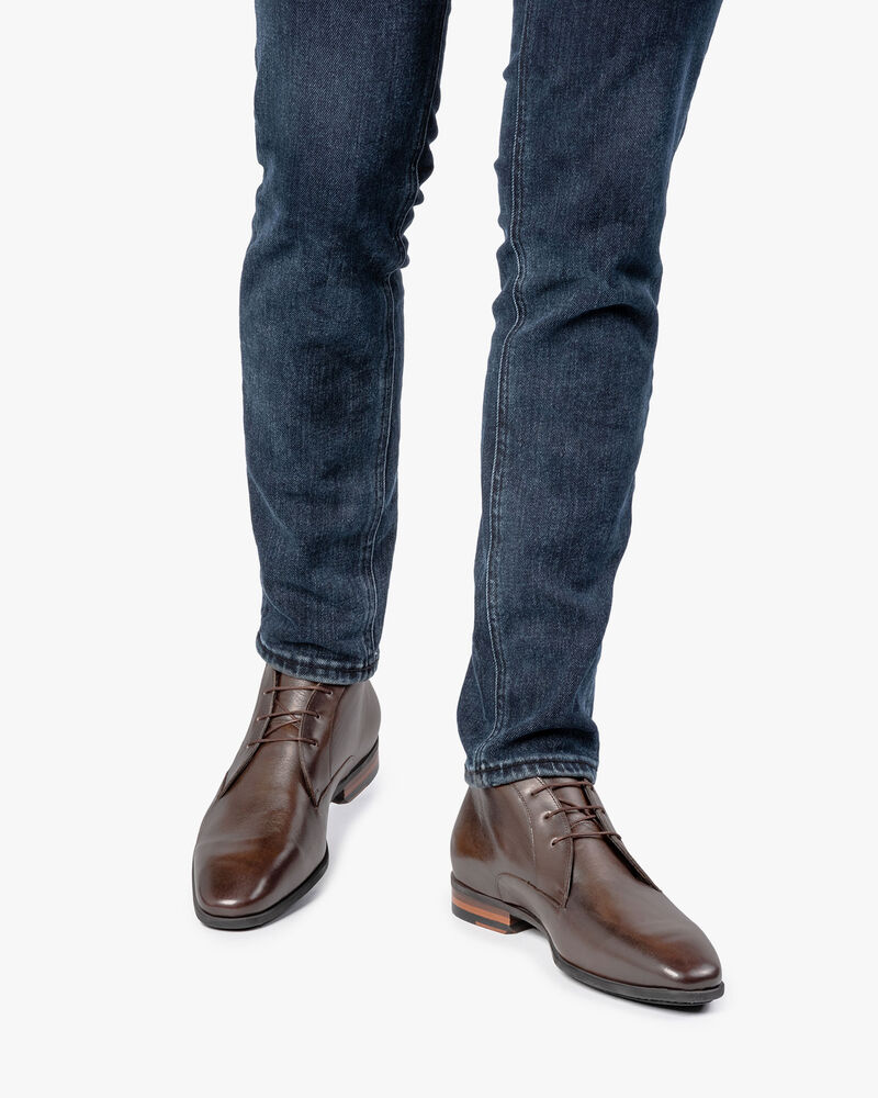 Veterboot kalfsleer donkerbruin