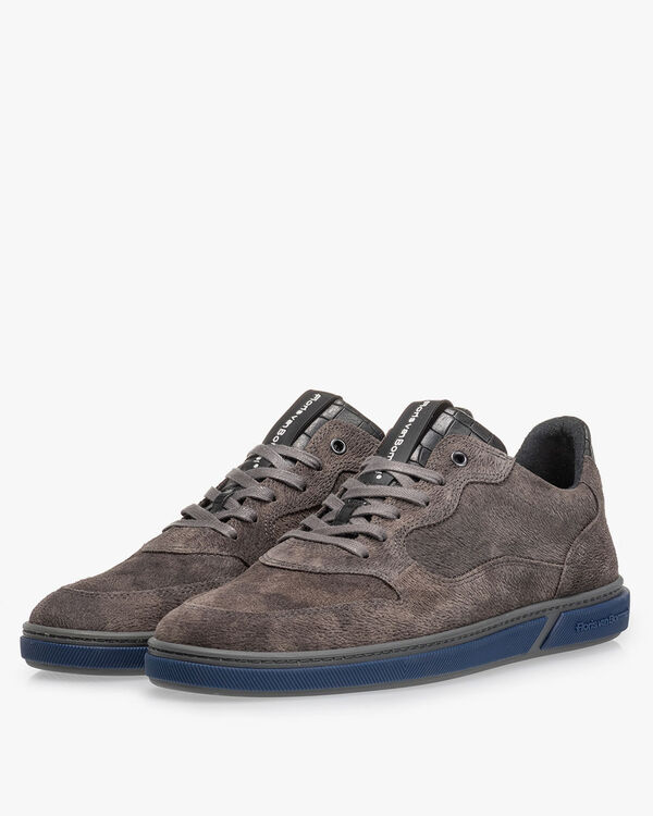 Sneaker printed leather dark grey