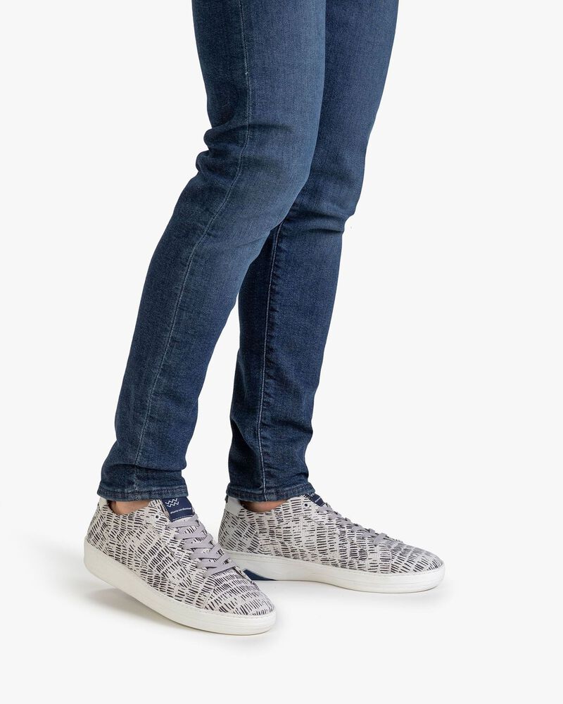 Sneaker nubuck leather black/white