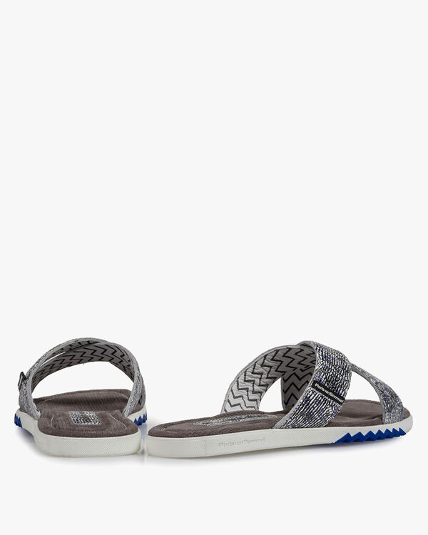 Slipper met print zwart/wit