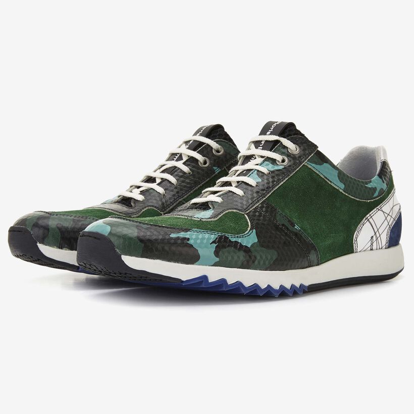 Floris van Bommel groene suède heren sneaker
