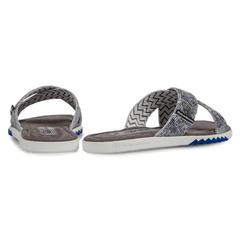 Slipper met print zwart/wit